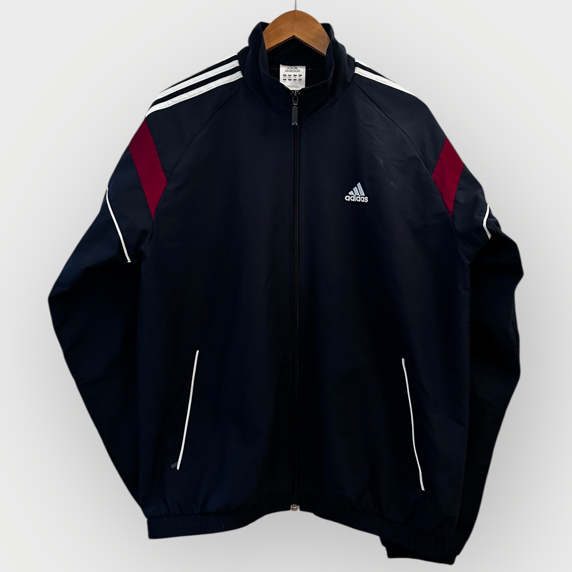 Adidas Vintage Tracksuit Set schwarz, zweiteilig mit Jacke und Hose – Retro Trainingsanzug Herren M