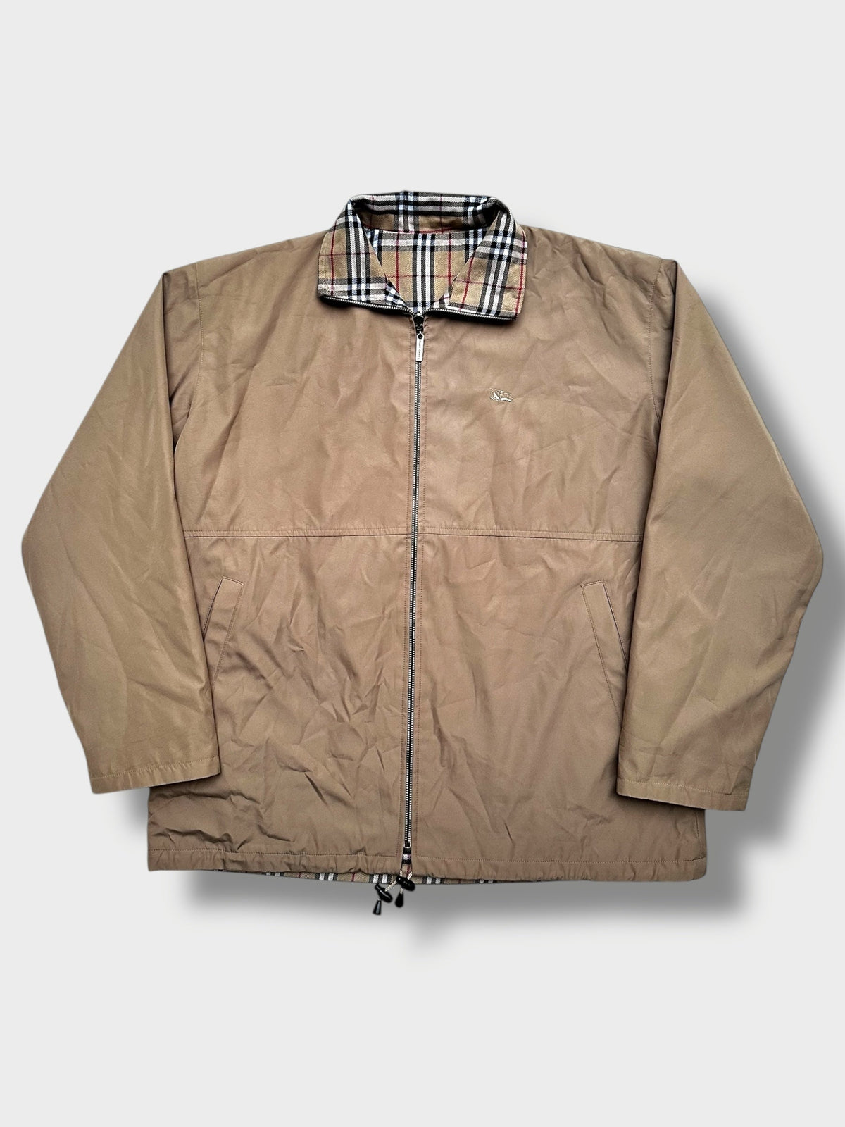 Vintage Burberry’s Reversible Jacket – beige Seite mit Nova Check Kragen, Grösse L