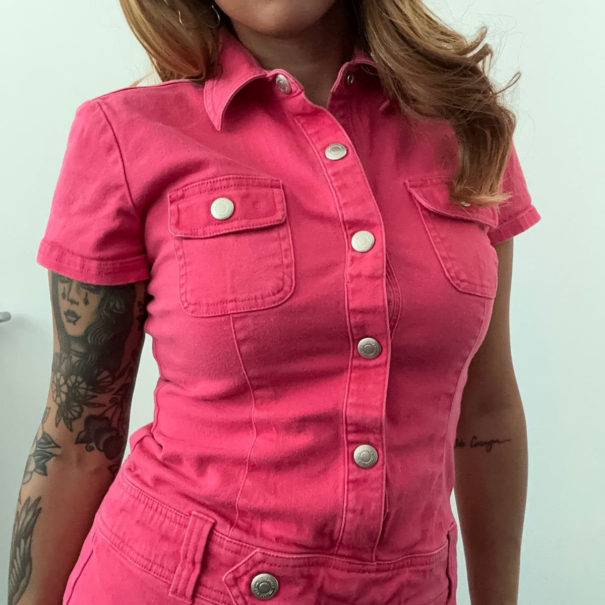 Y2K Jeanskleid – Pink (S)