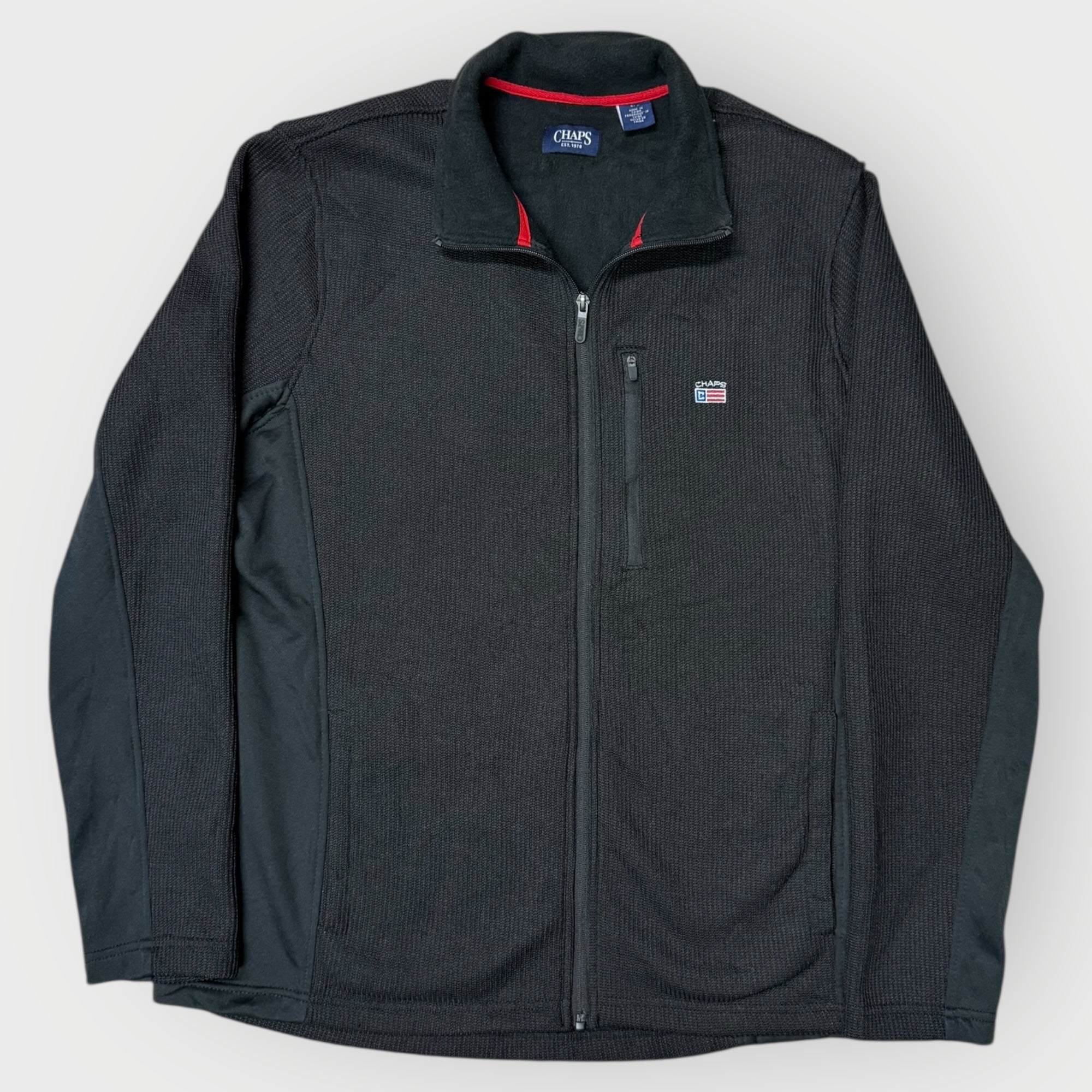 Chaps Vintage Fleecejacke Logo US-Flagge Detail – 90s Sportswear