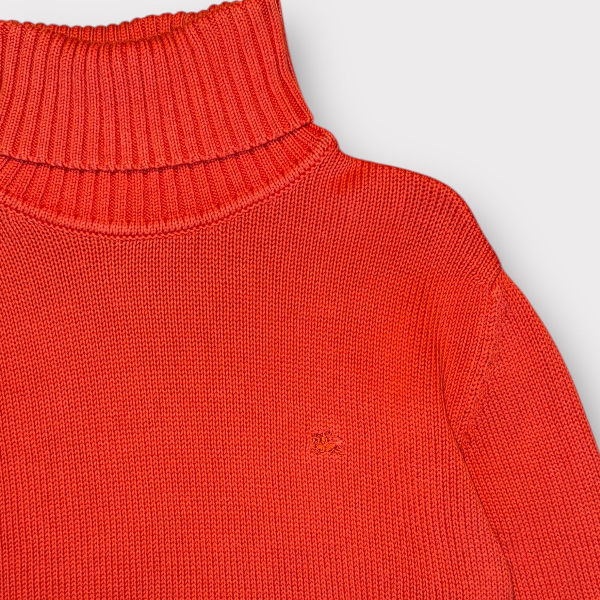 Vintage Burberry Rollkragenpullover - Rot/Orange (S)