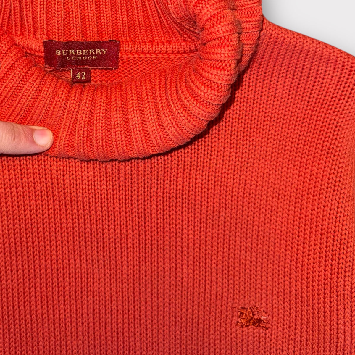 Vintage Burberry Rollkragenpullover - Rot/Orange (S)