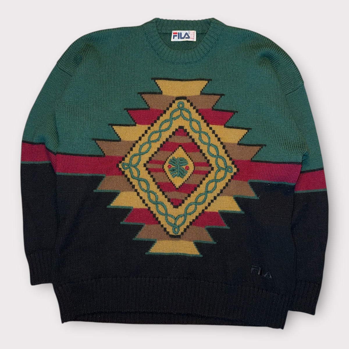 Vintage FILA Strickpullover L – Geometric Knit