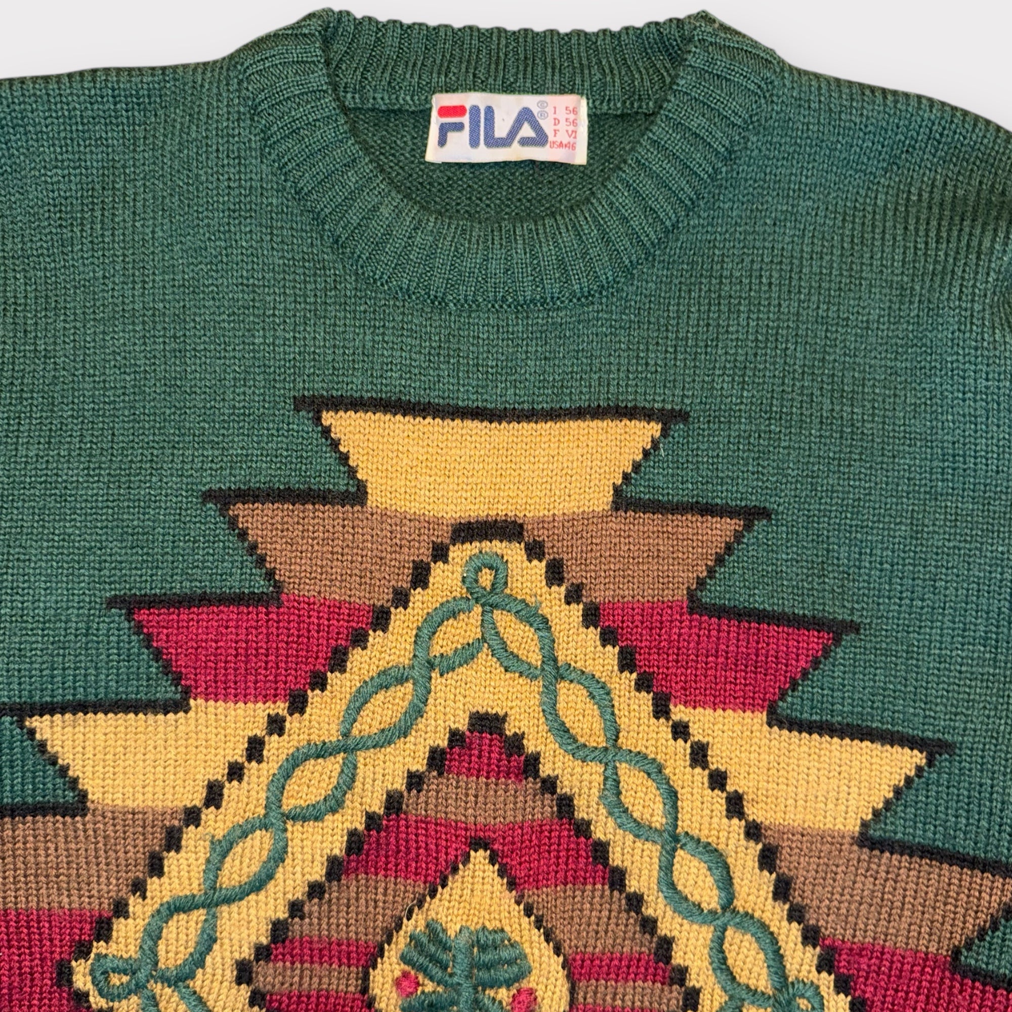 Vintage FILA Strickpullover L – Geometric Knit