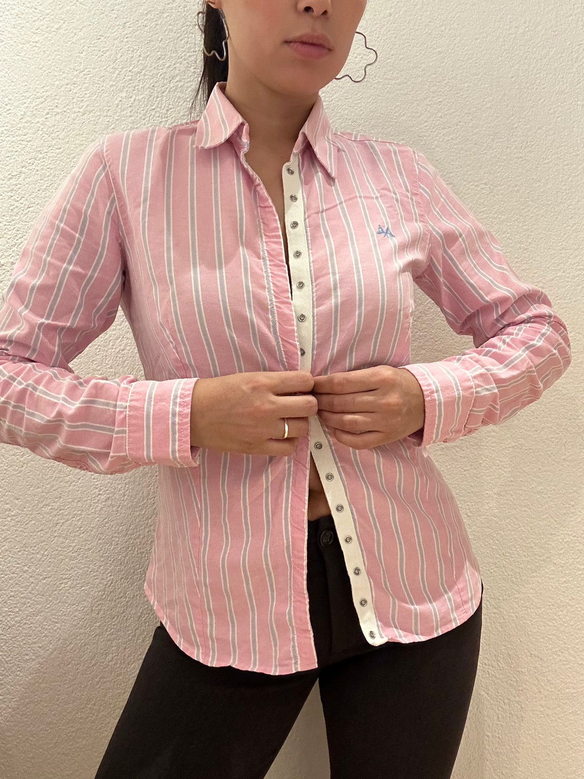 Burberry Striped Blouse Pink (XS)