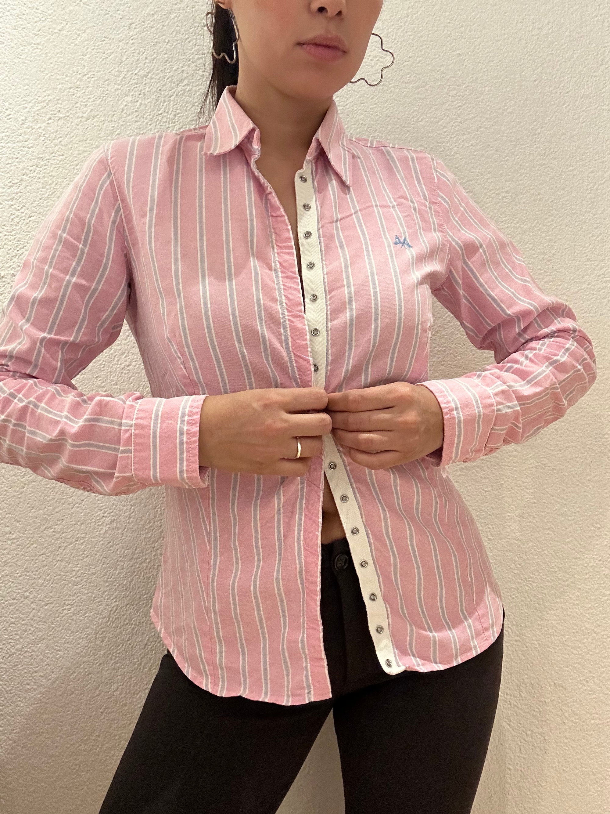 Burberry Striped Blouse Pink (XS)