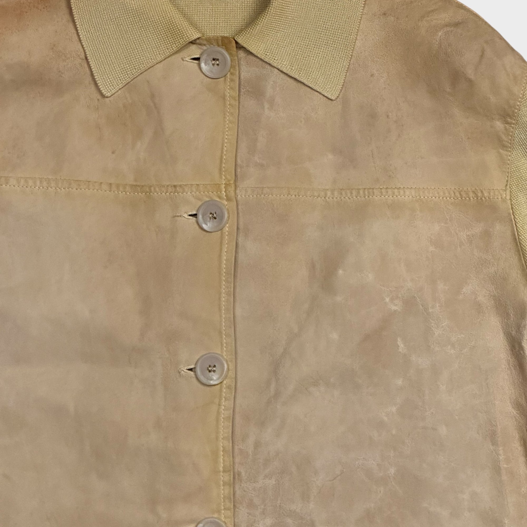 Burberry Lederjacke mit Strickärmeln (L)