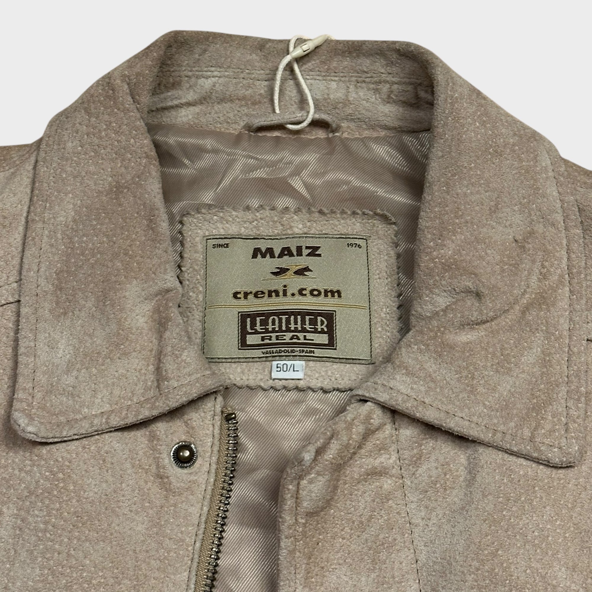 Vintage Creme Leatherjacket (L)