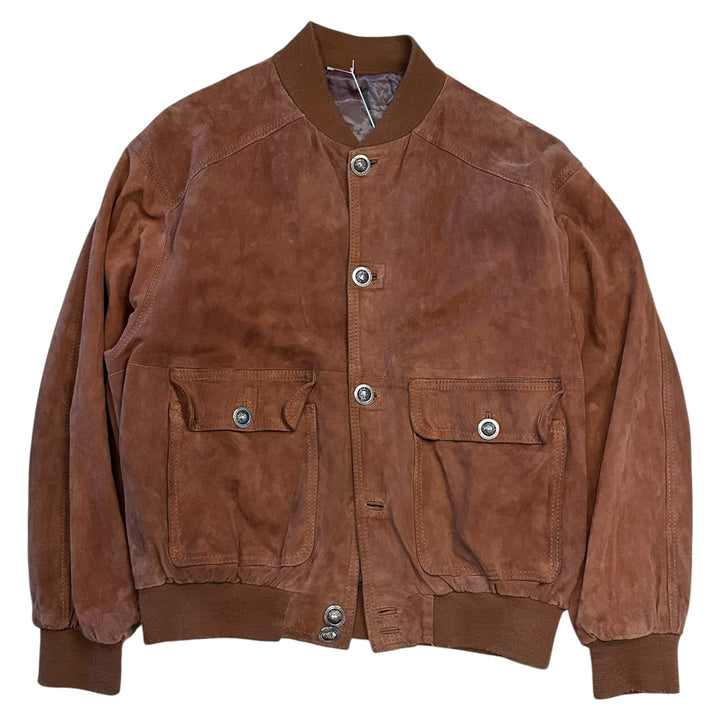 Braune Leder-Bomberjacke (L)