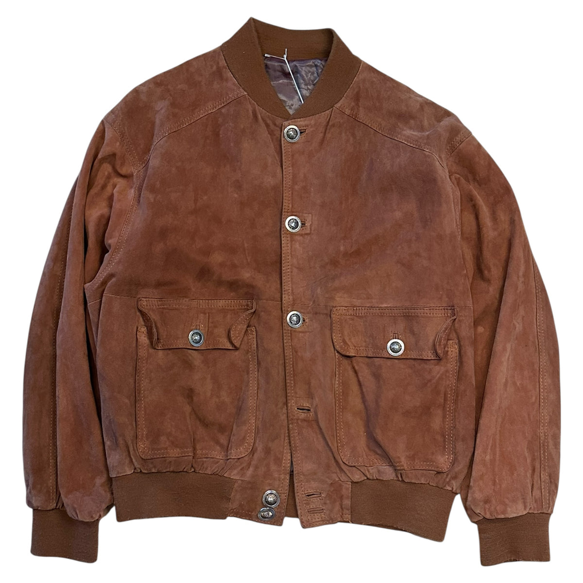 Braune Leder-Bomberjacke (L)