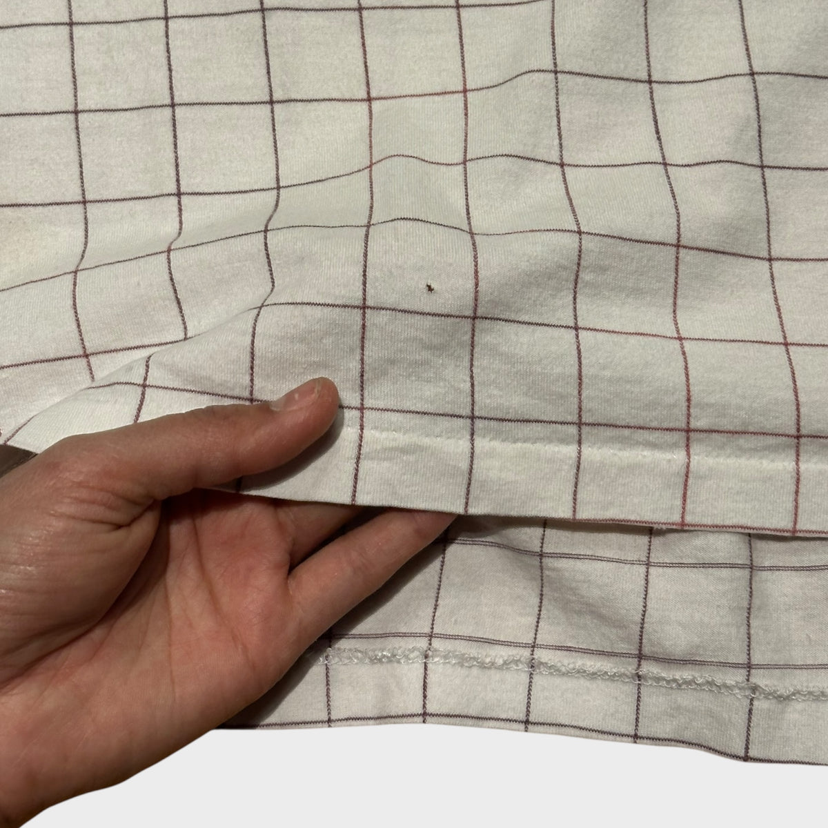 Beiges kariertes Polo-Shirt (XL)