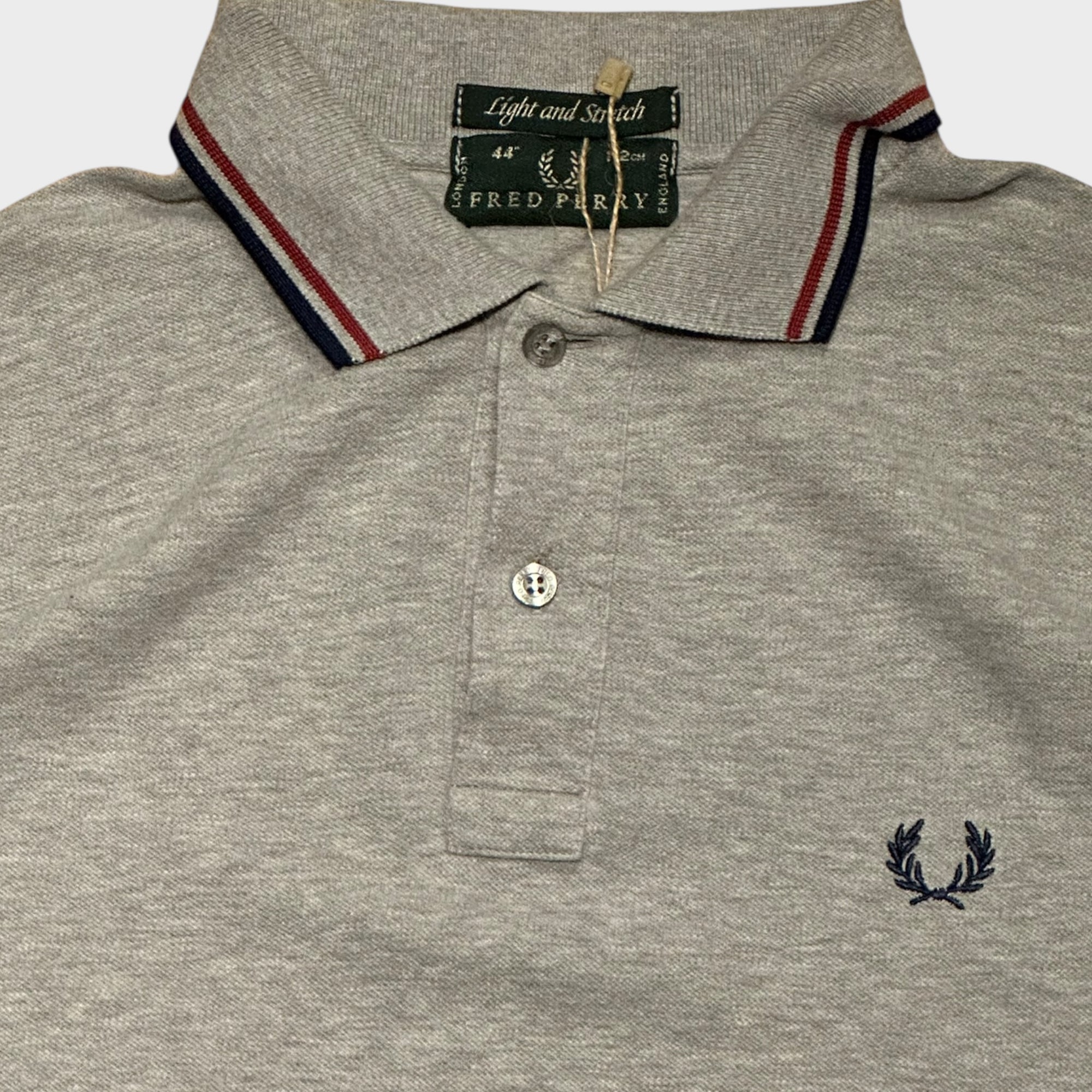 Fred Perry Langarm-Polo grau (L)