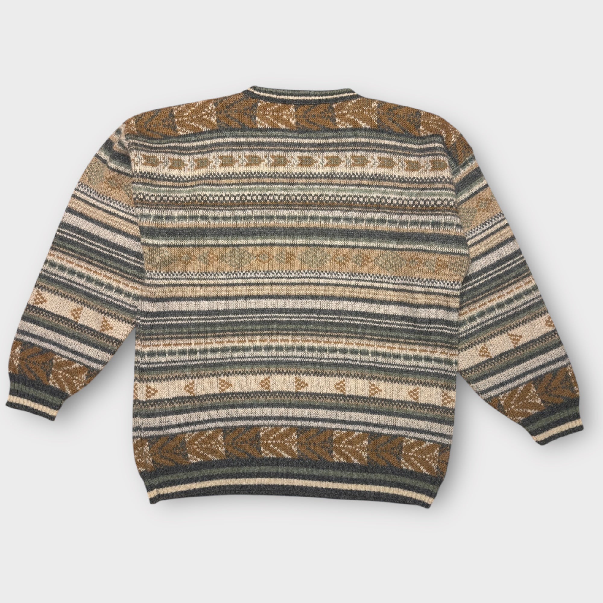 Vintage Jacquard Paris Wollpullover (XL)