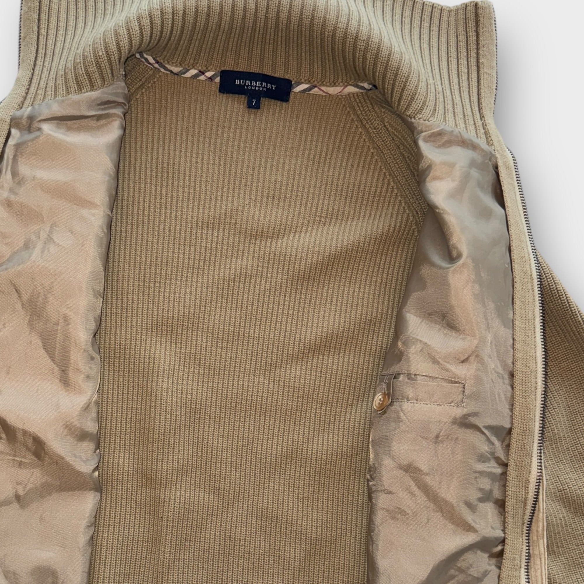 Burberry Zip Strickjacke Beige (M)
