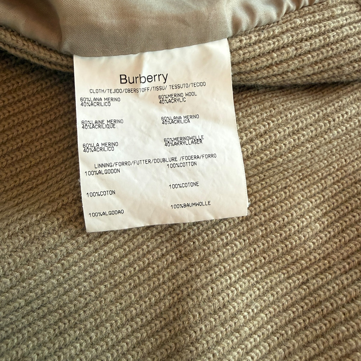Burberry Zip Strickjacke Beige (M)