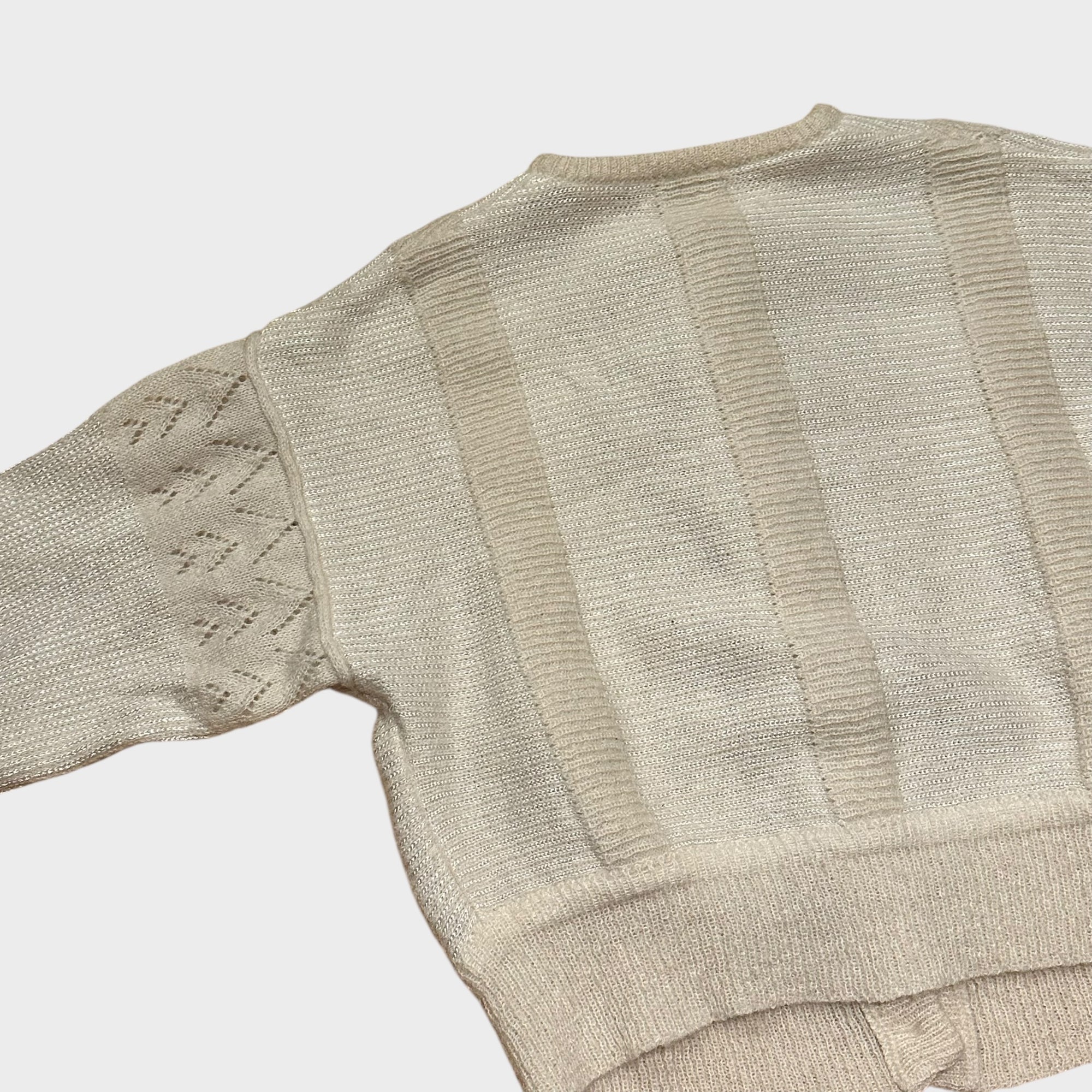 Vintage Beige Strick-Cardigan (S)
