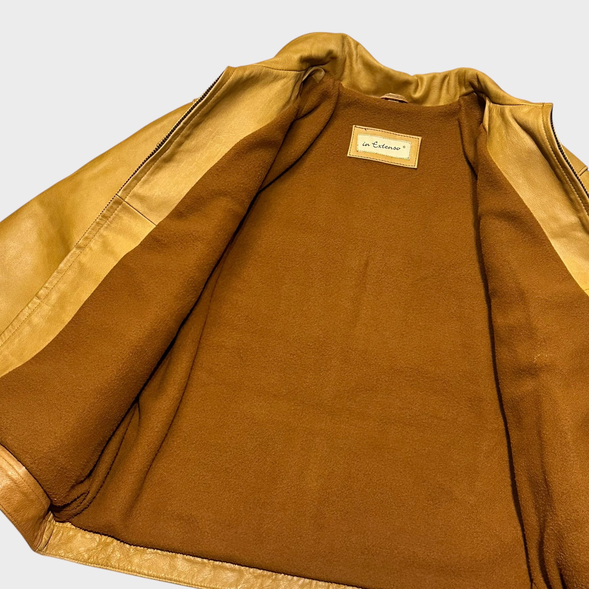 Lederjacke in Senfgelb gefüttert (M)