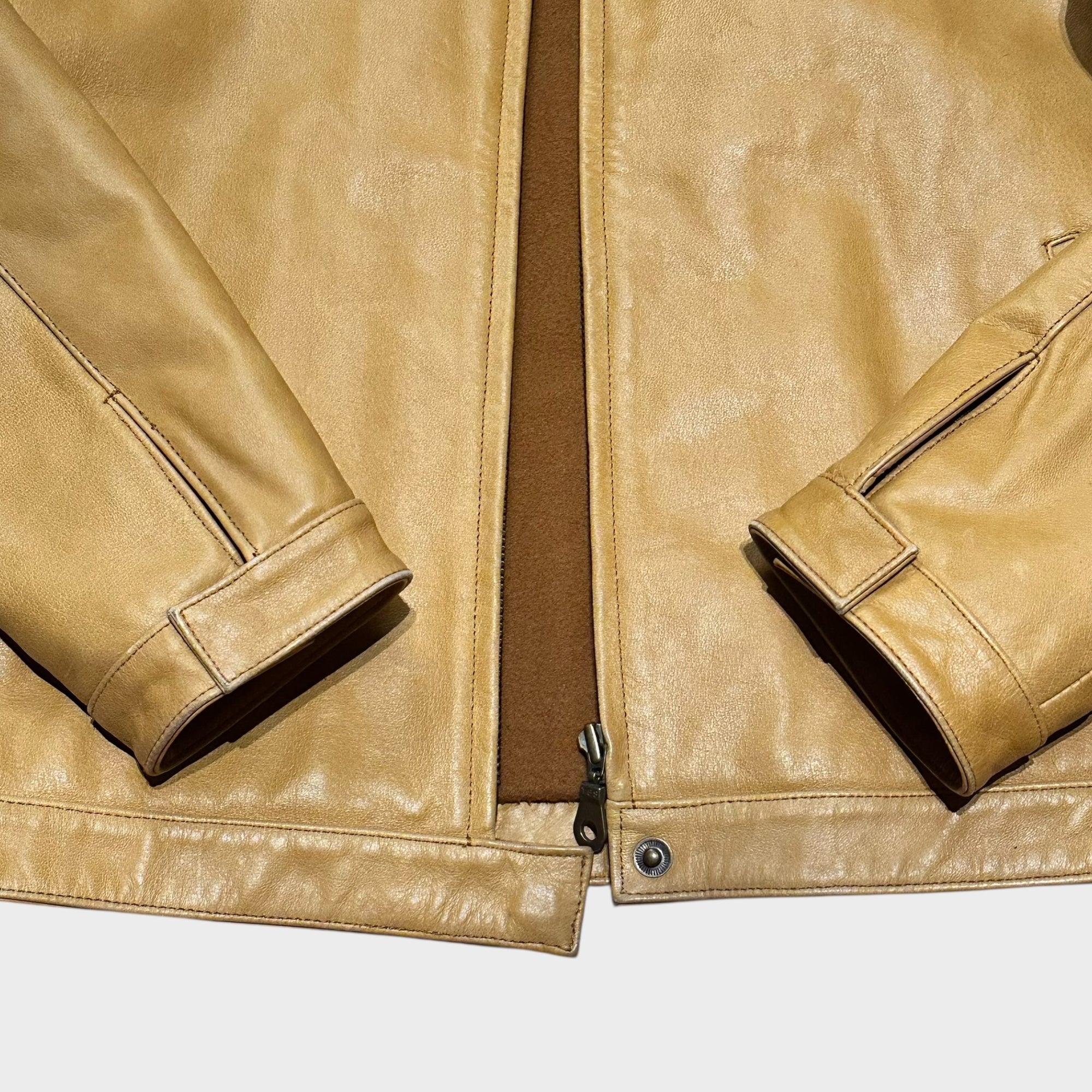 Lederjacke in Senfgelb gefüttert (M)