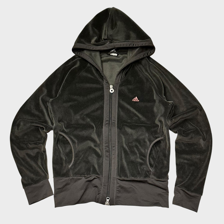 Schwarze Adidas Samt Climafit Jacke (S)