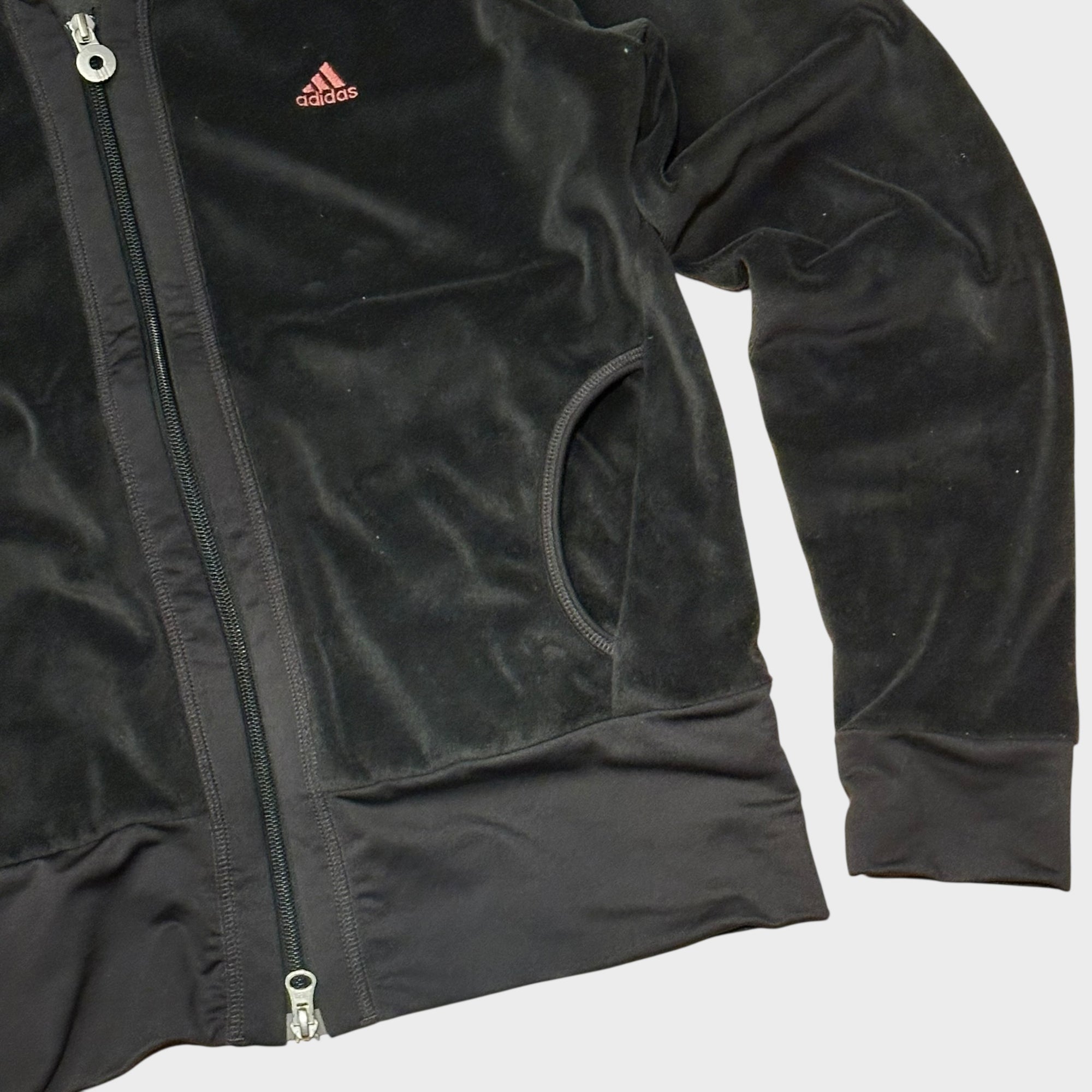 Schwarze Adidas Samt Climafit Jacke (S)