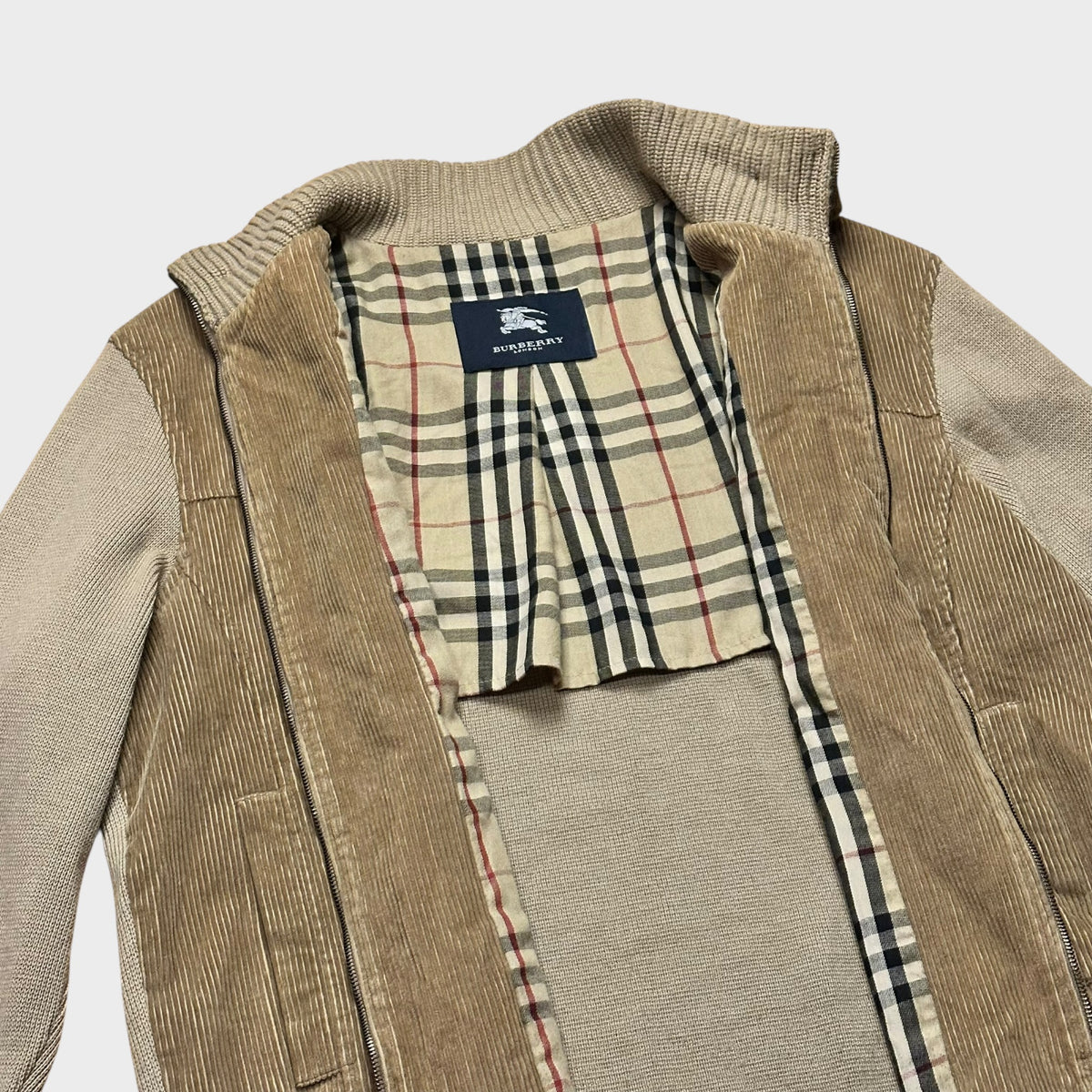 Burberry Cordjacke mit Strickärmeln (L)