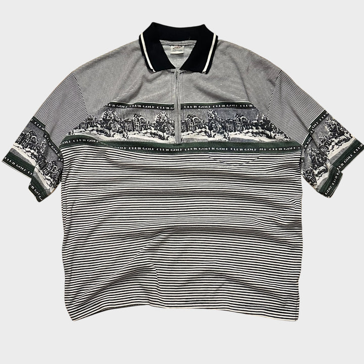 Vintage Golf-Club Poloshirt mit Reissverschlus (L)