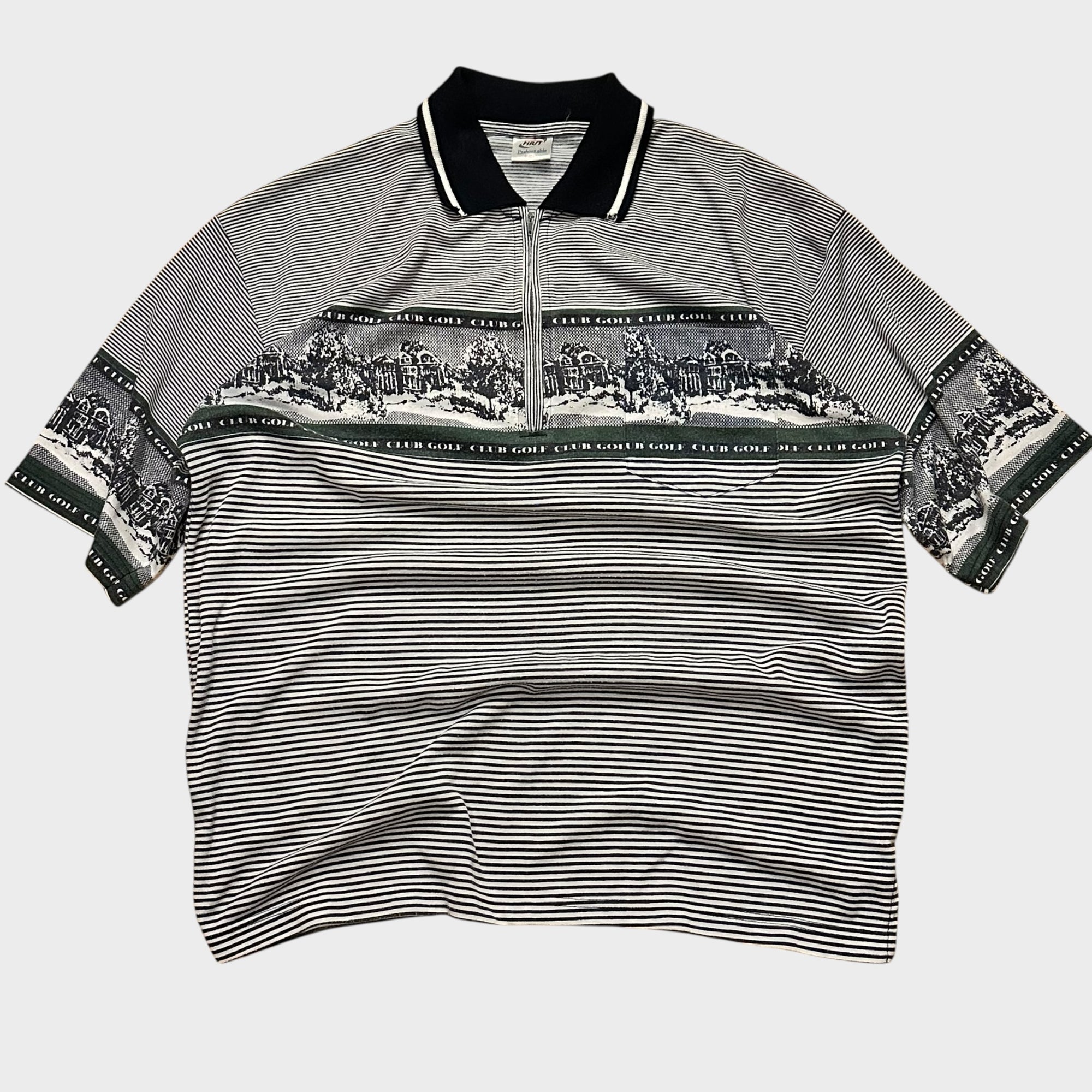 Vintage Golf-Club Poloshirt mit Reissverschlus (L)