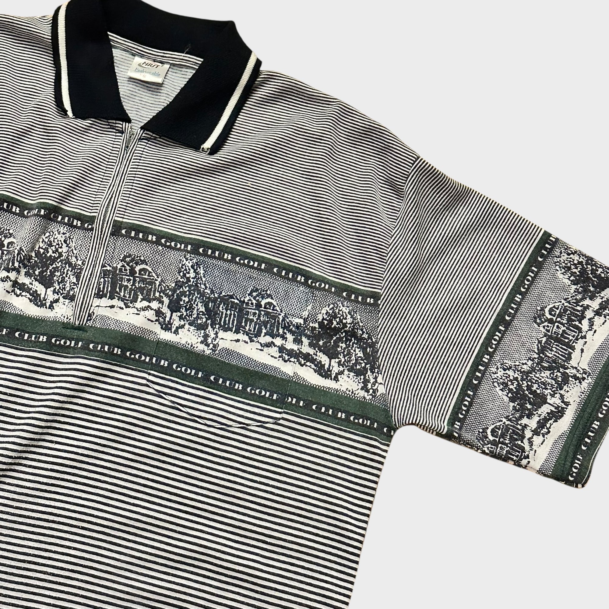 Vintage Golf-Club Poloshirt mit Reissverschlus (L)