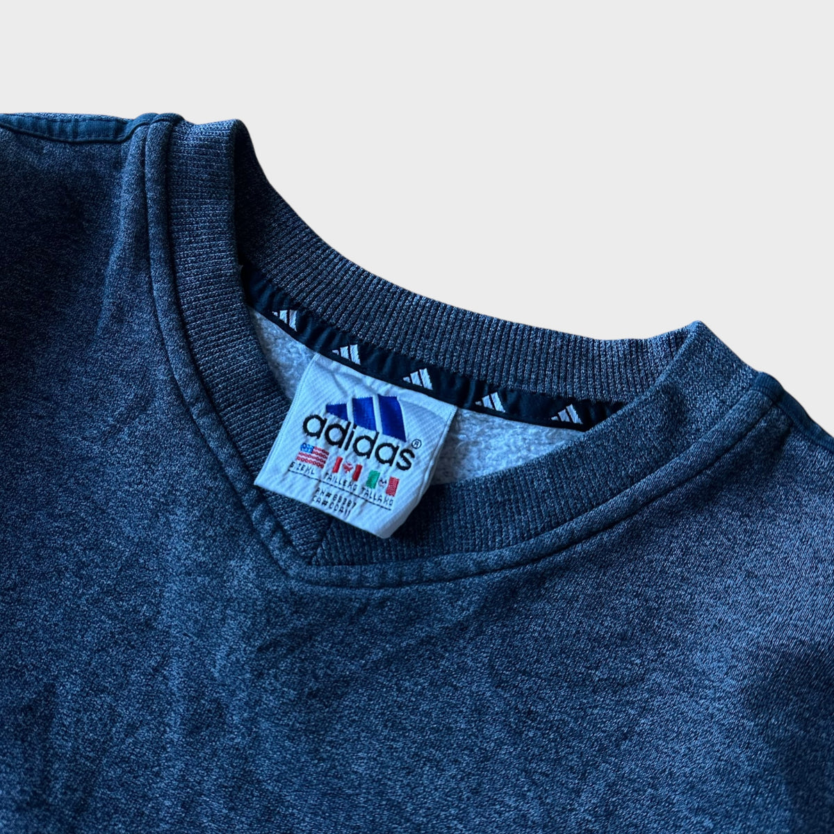 Grey Adidas V-Neck Sweatshirt (M)