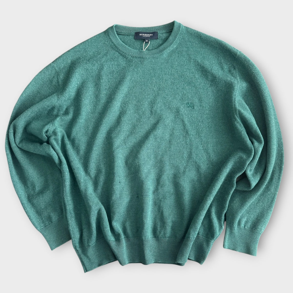 Burberry Strickpullover Grün Petrol Frontansicht