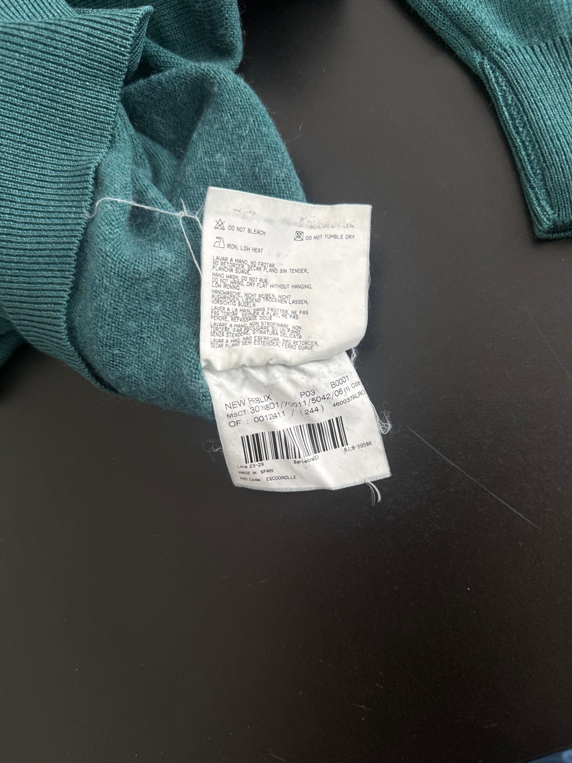 Burberry Strickpullover Materialetikett Made in Spain