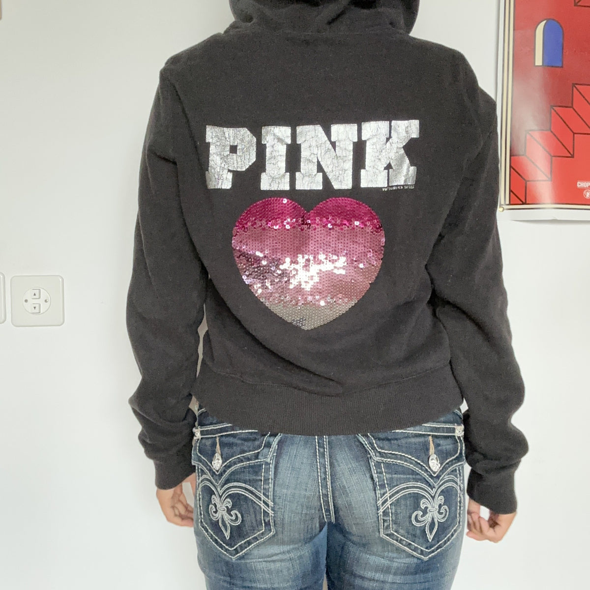 PINK Victoria's Secret Zip-Hoodie Grau – Ansicht 3