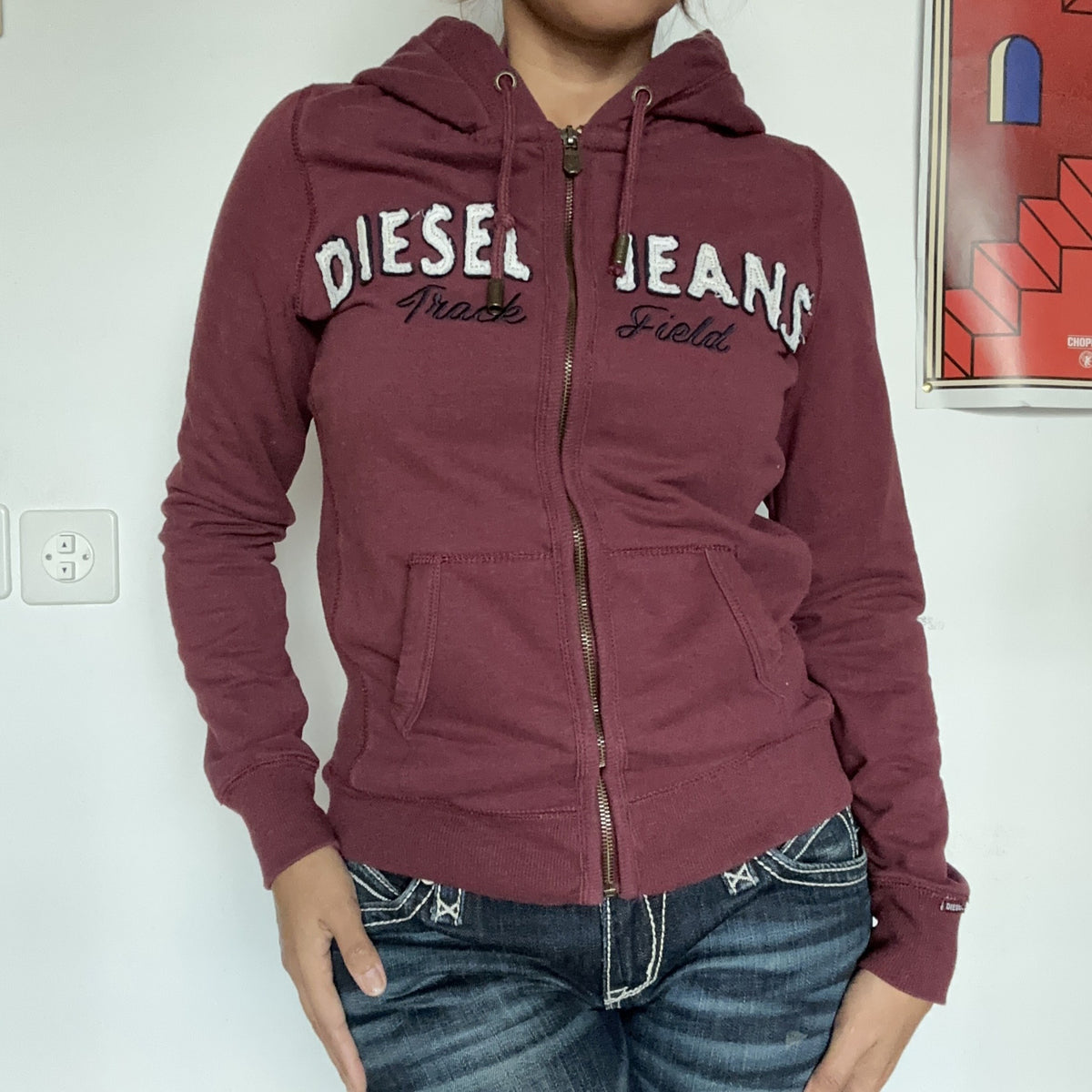 Diesel Jeans Track & Field Zip-Hoodie Bordeaux