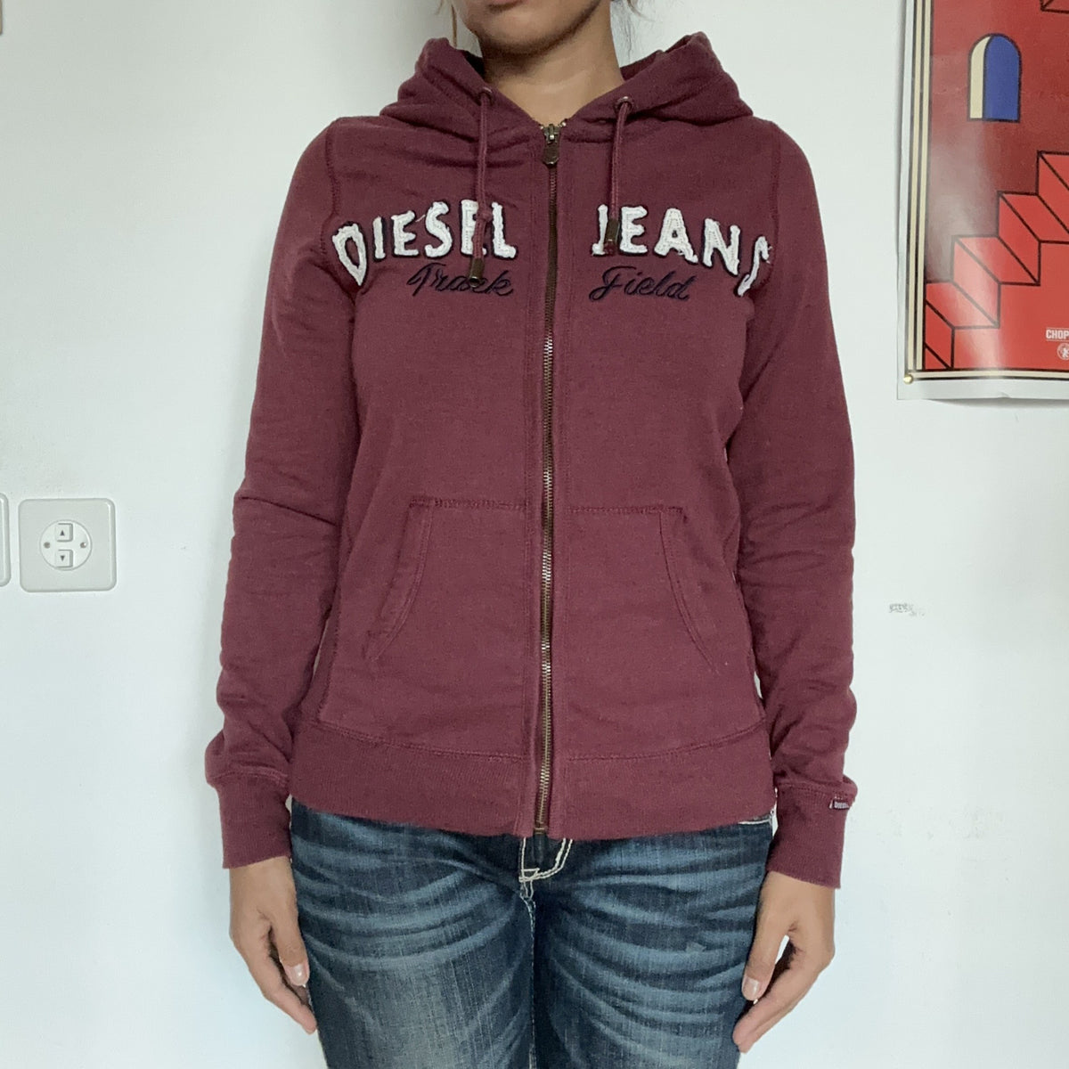 Diesel Jeans Track & Field Zip-Hoodie Bordeaux – Ansicht 2