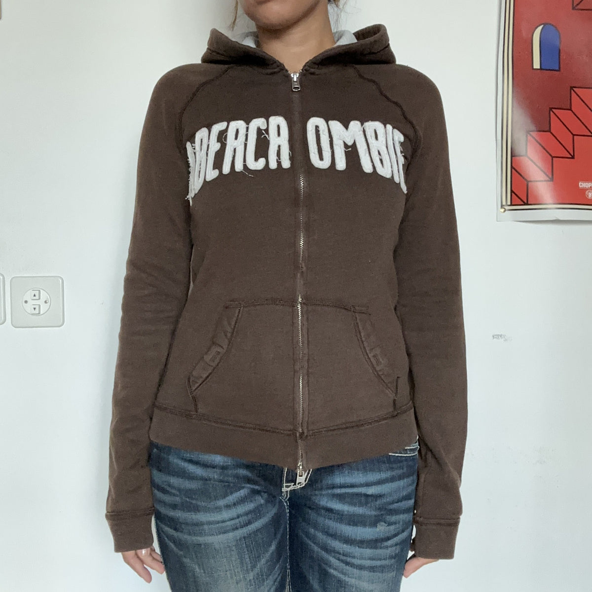Abercrombie New York Zip-Hoodie Braun