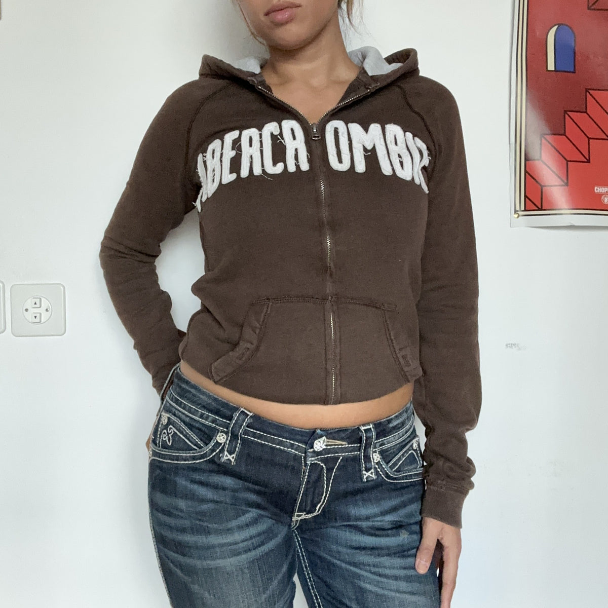 Abercrombie New York Zip-Hoodie Braun – Ansicht 3