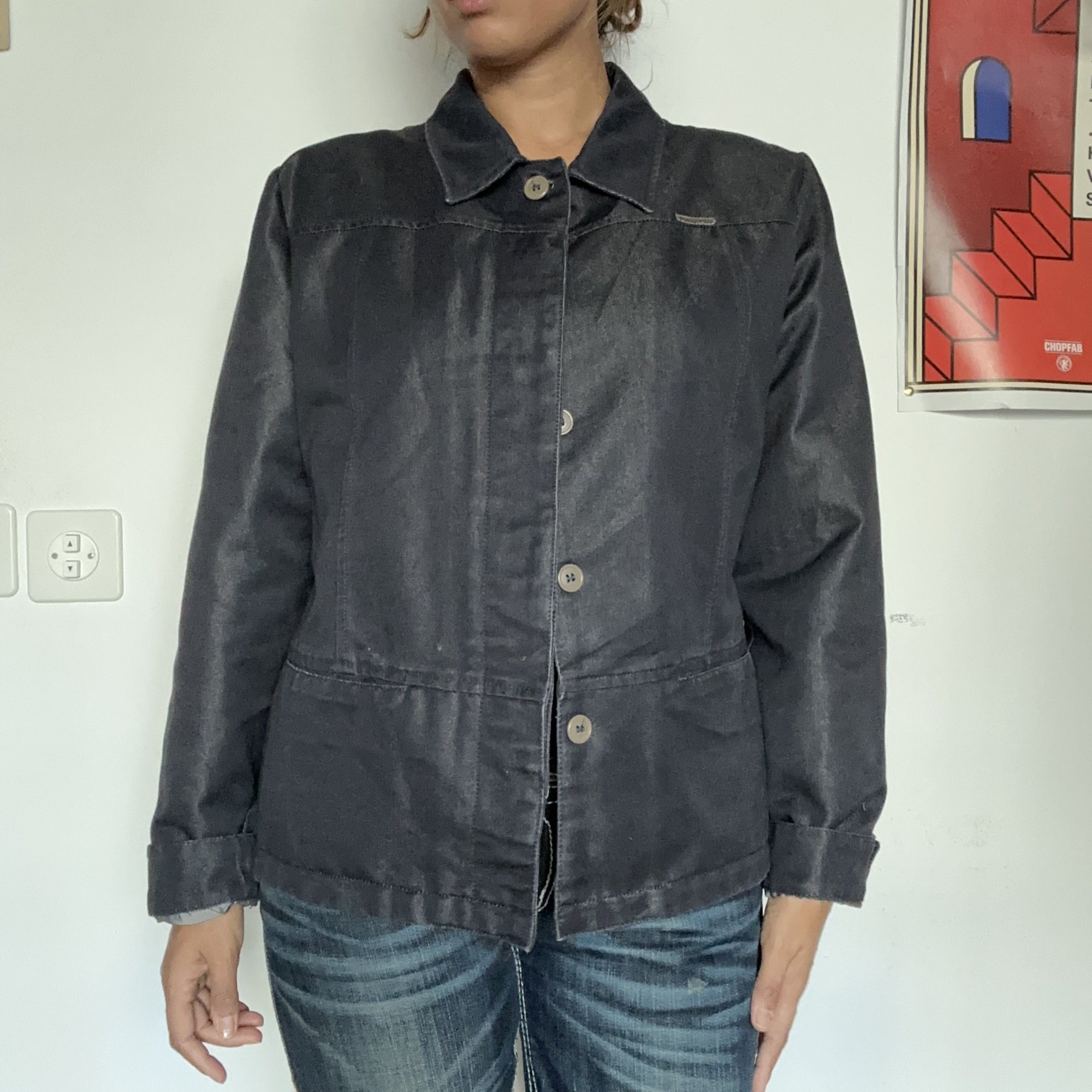 Calvin Klein Jeans Jacke Dunkelgrau – Ansicht 2