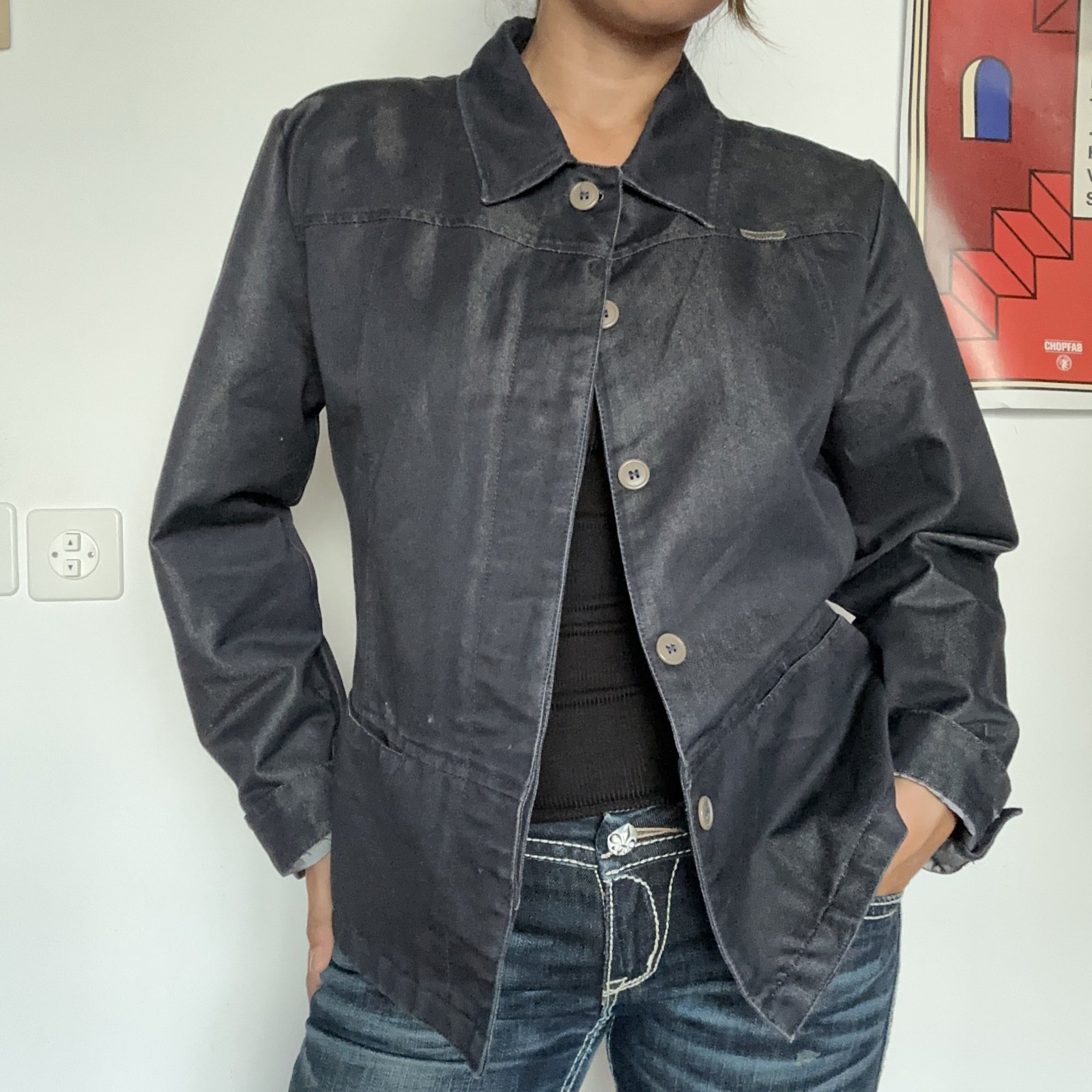 Calvin Klein Jeans Jacke Dunkelgrau – Ansicht 3