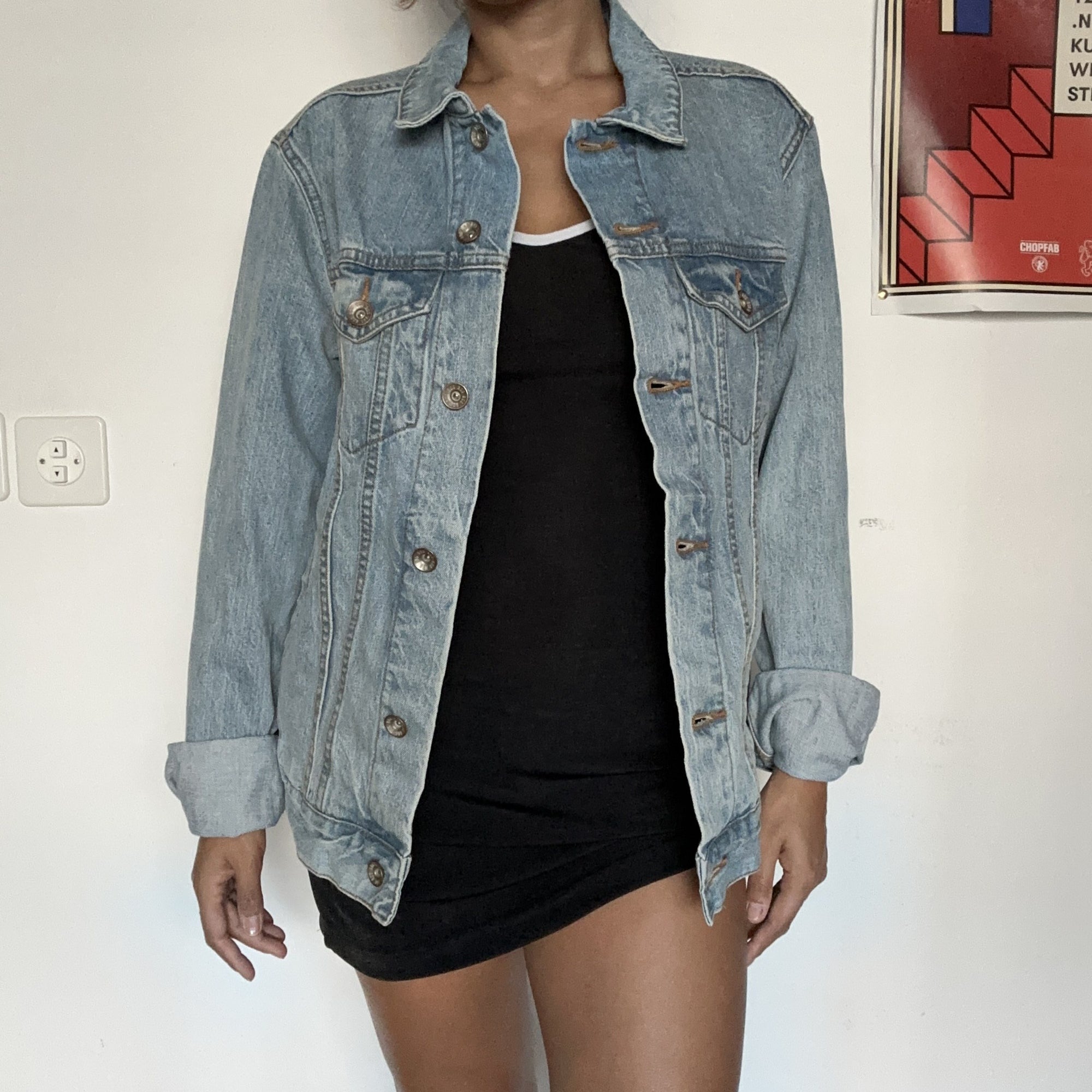 Oversize Jeansjacke Hellblau – Ansicht 3