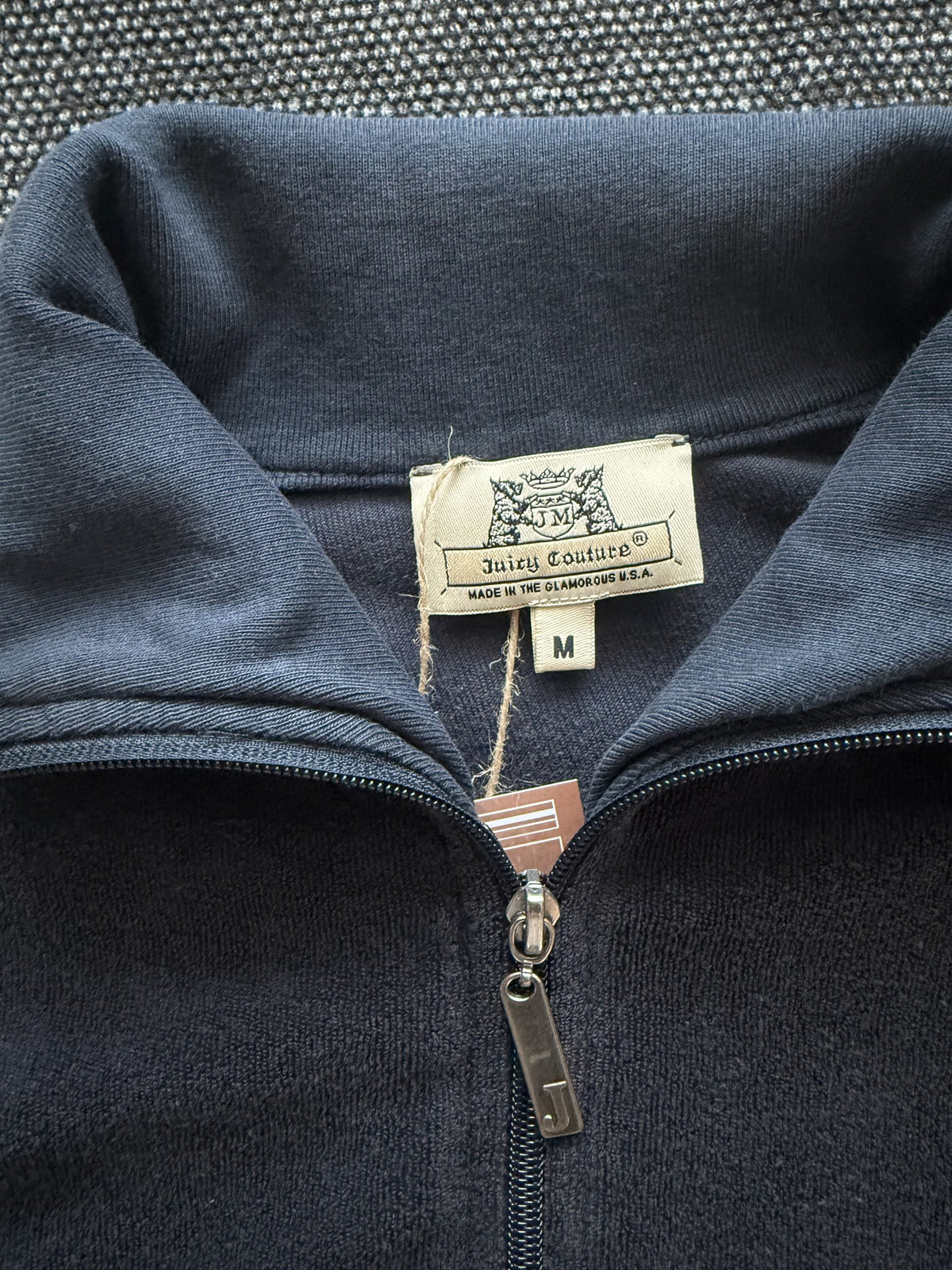 Juicy Couture Velours Zip-Jacke Dunkelblau – Ansicht 5