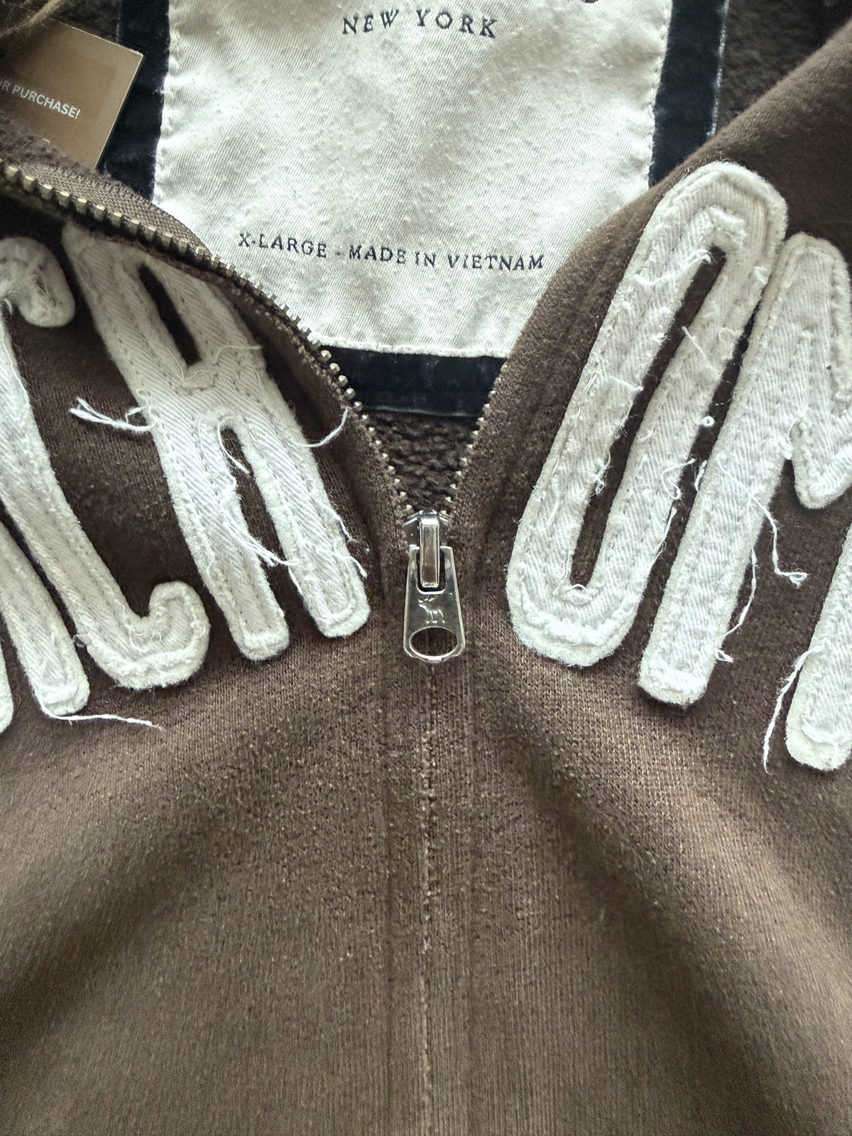 Abercrombie New York Zip-Hoodie Braun – Ansicht 5