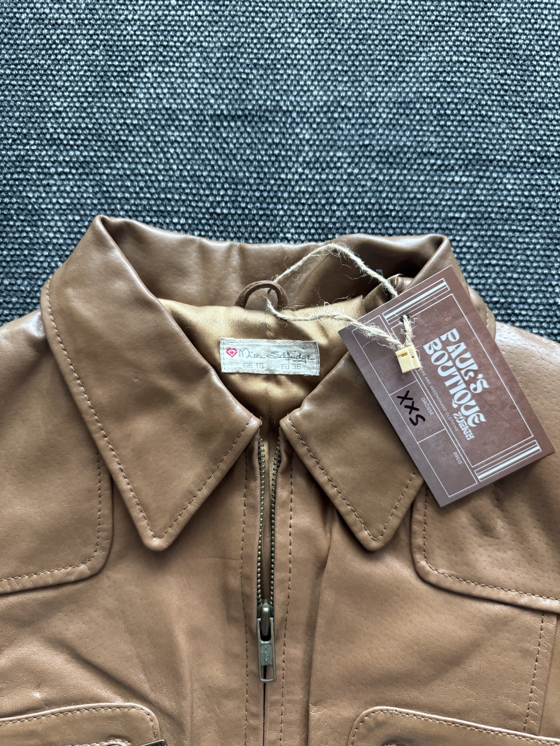 Miss Selfridge Jacke in Lederoptik Braun – Ansicht 4