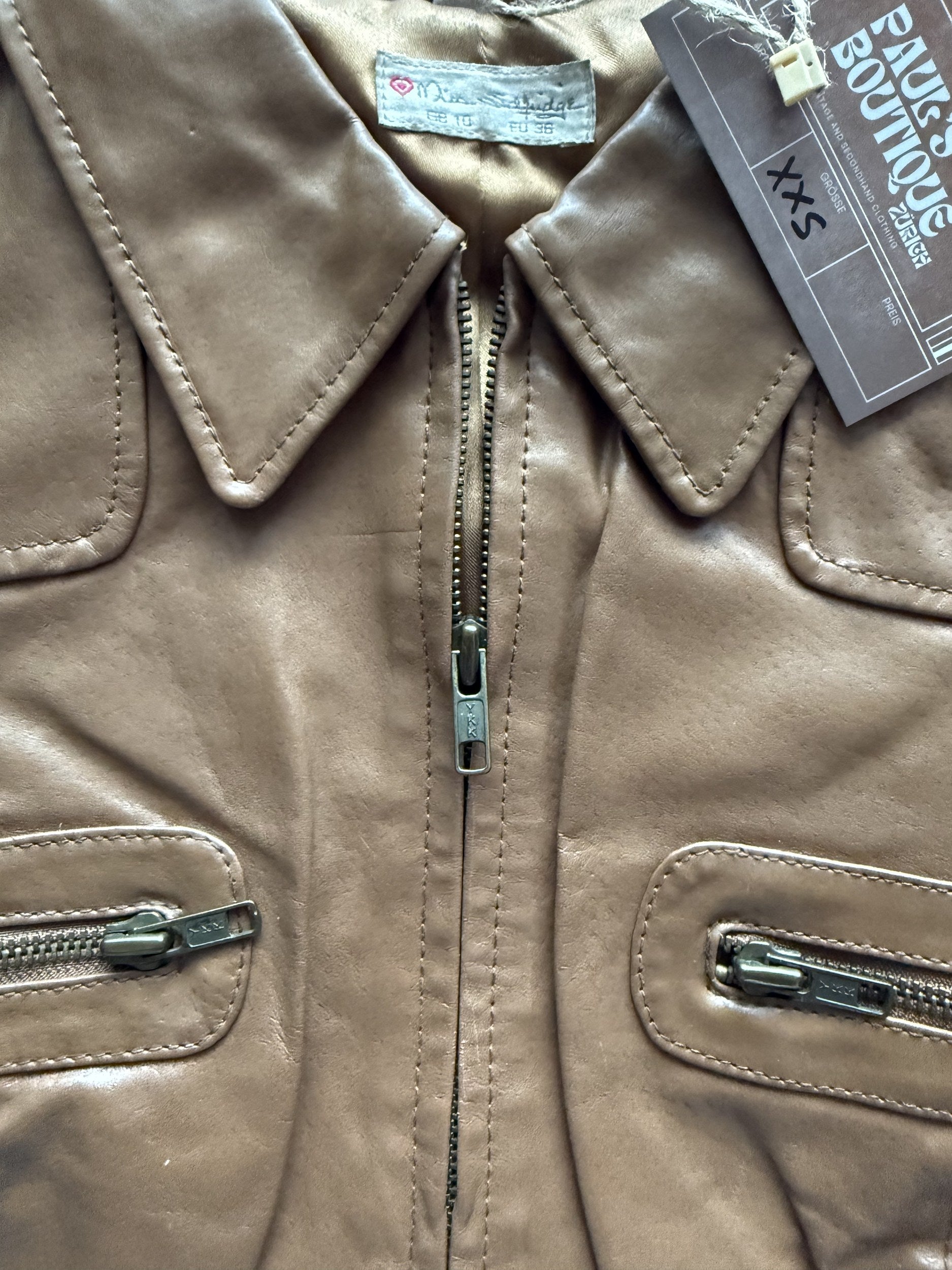 Miss Selfridge Jacke in Lederoptik Braun – Ansicht 5