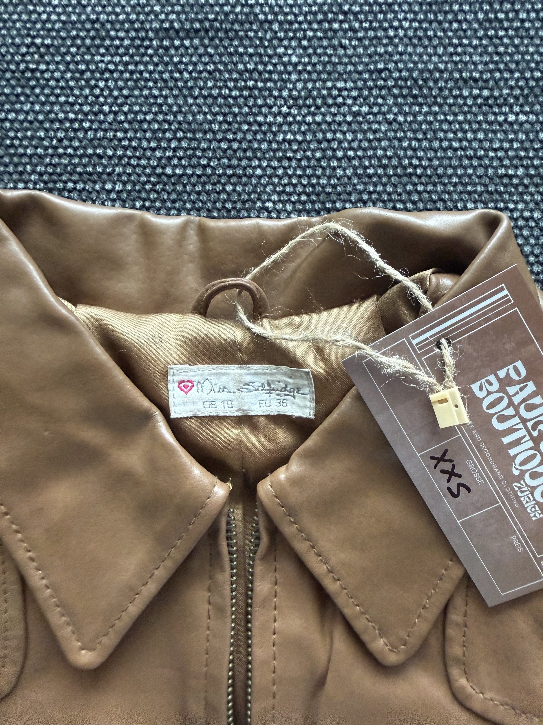 Miss Selfridge Jacke in Lederoptik Braun – Ansicht 6