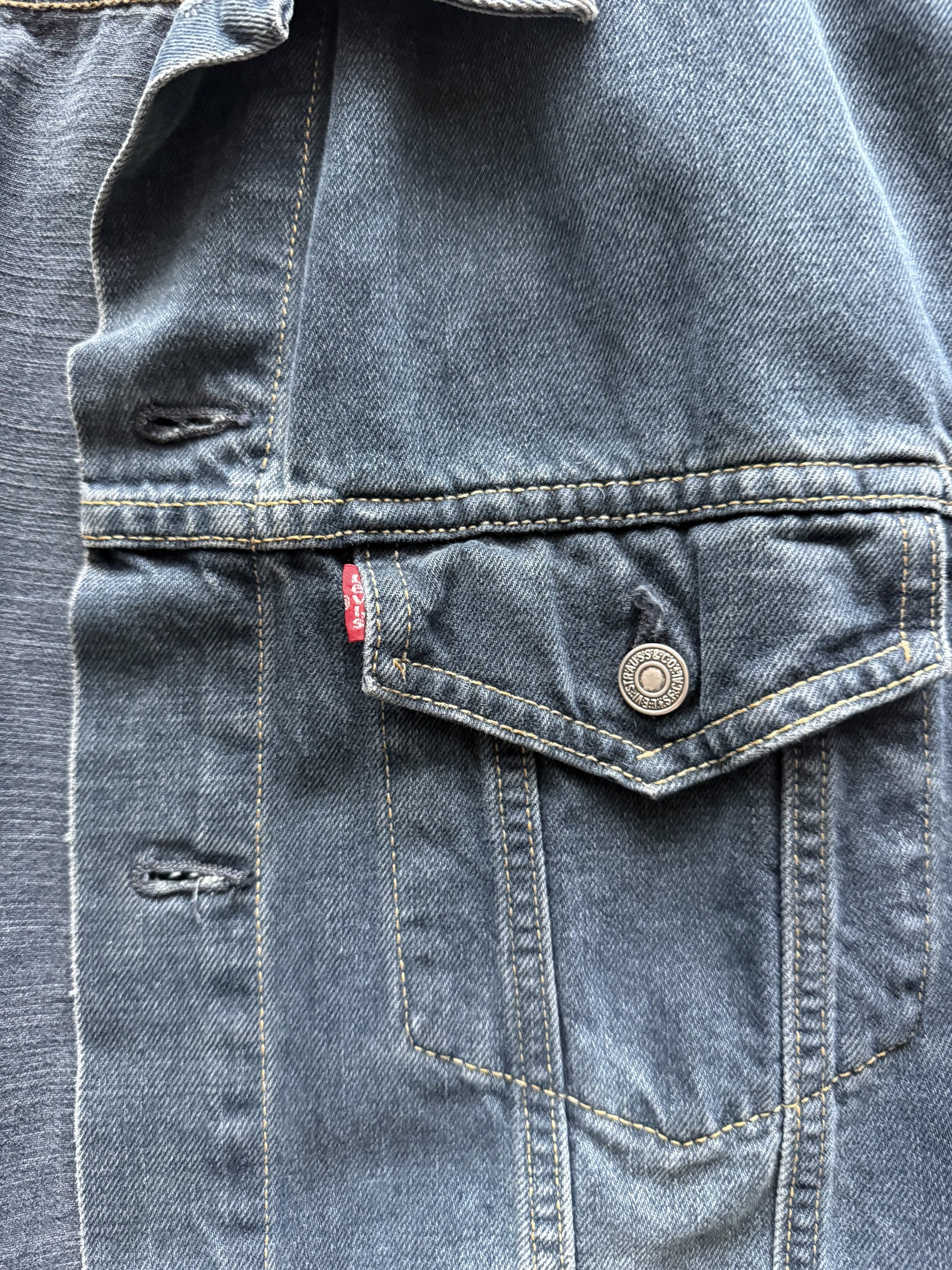 Levi's Long Jeansjacke Dunkelblau – Ansicht 4