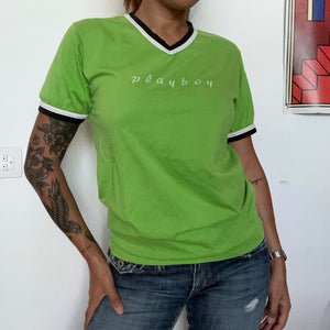 Grünes Y2K Playboy T-Shirt (M)