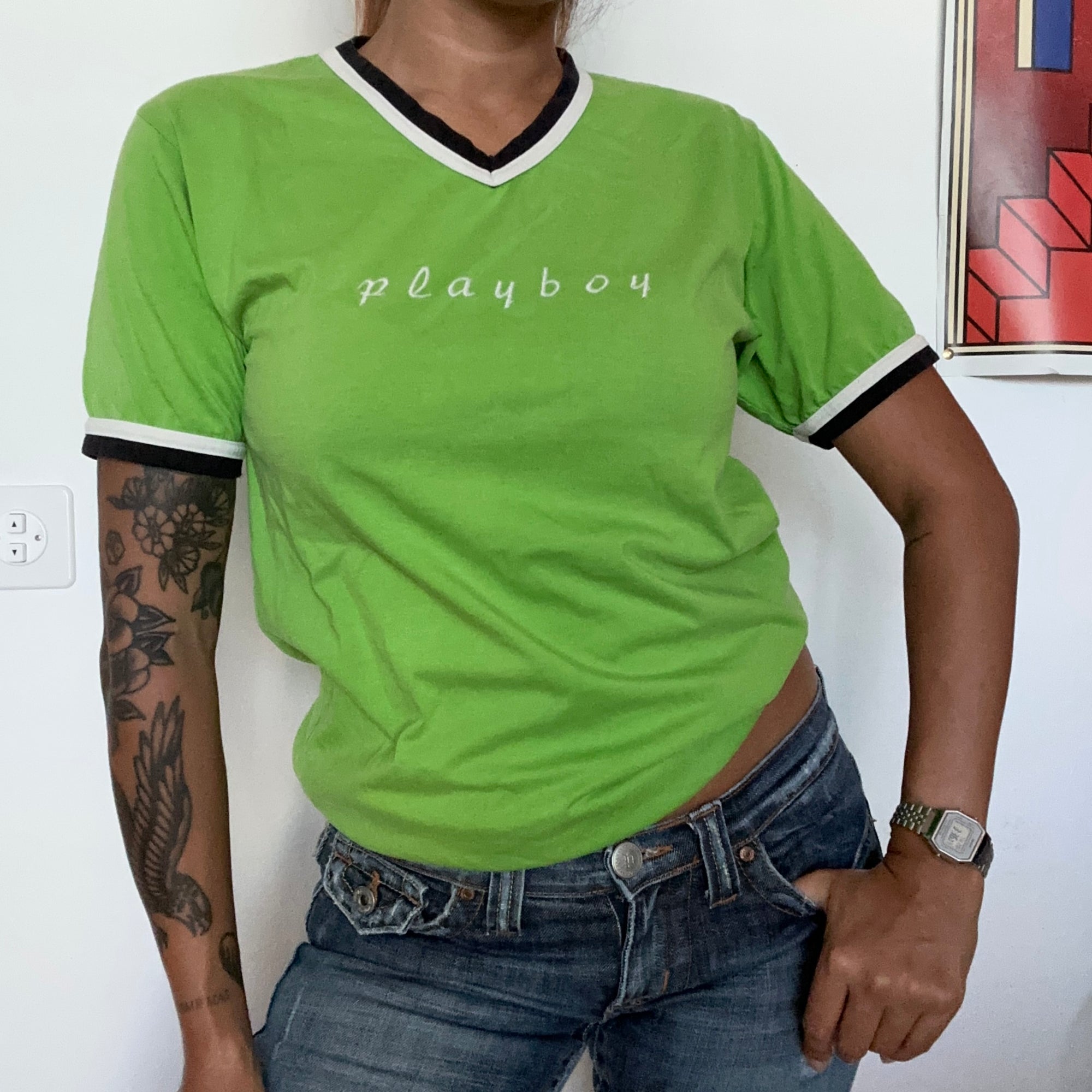 Grünes Playboy T-Shirt – Ansicht 3
