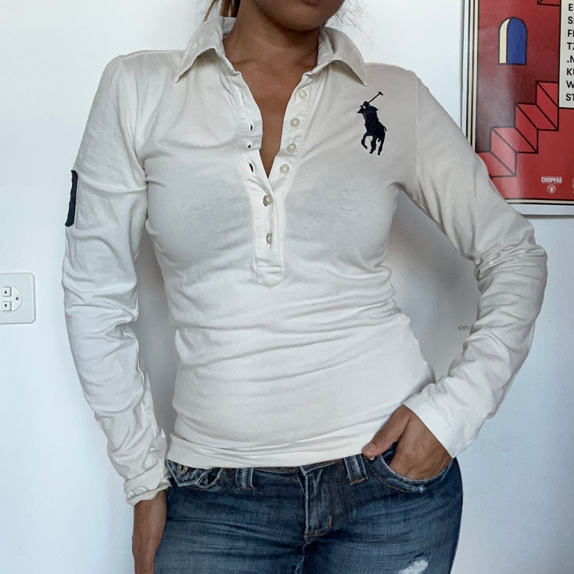 Weisses Ralph Lauren Poloshirt – Ansicht 1