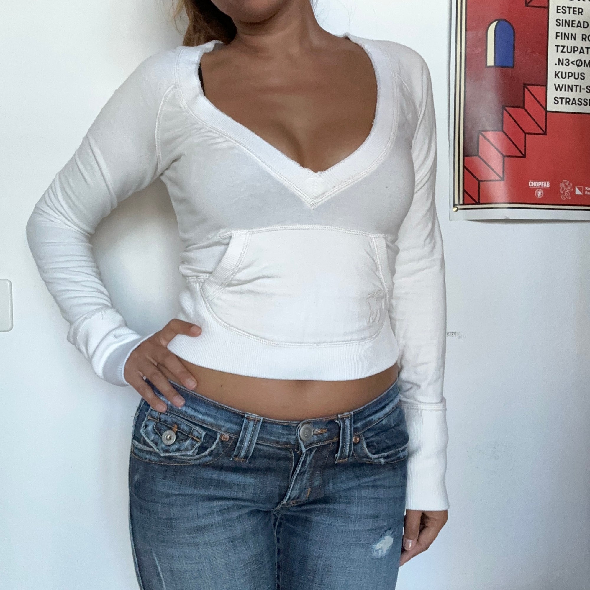 Weisser Abercrombie & Fitch Hoodie – Ansicht 2