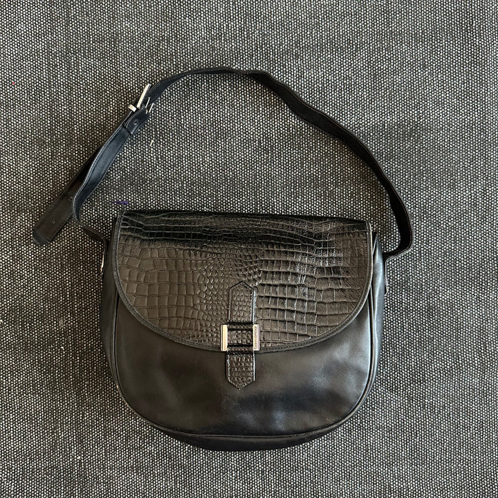Versace Schultertasche mit Kroko-Prägung – Ansicht 1